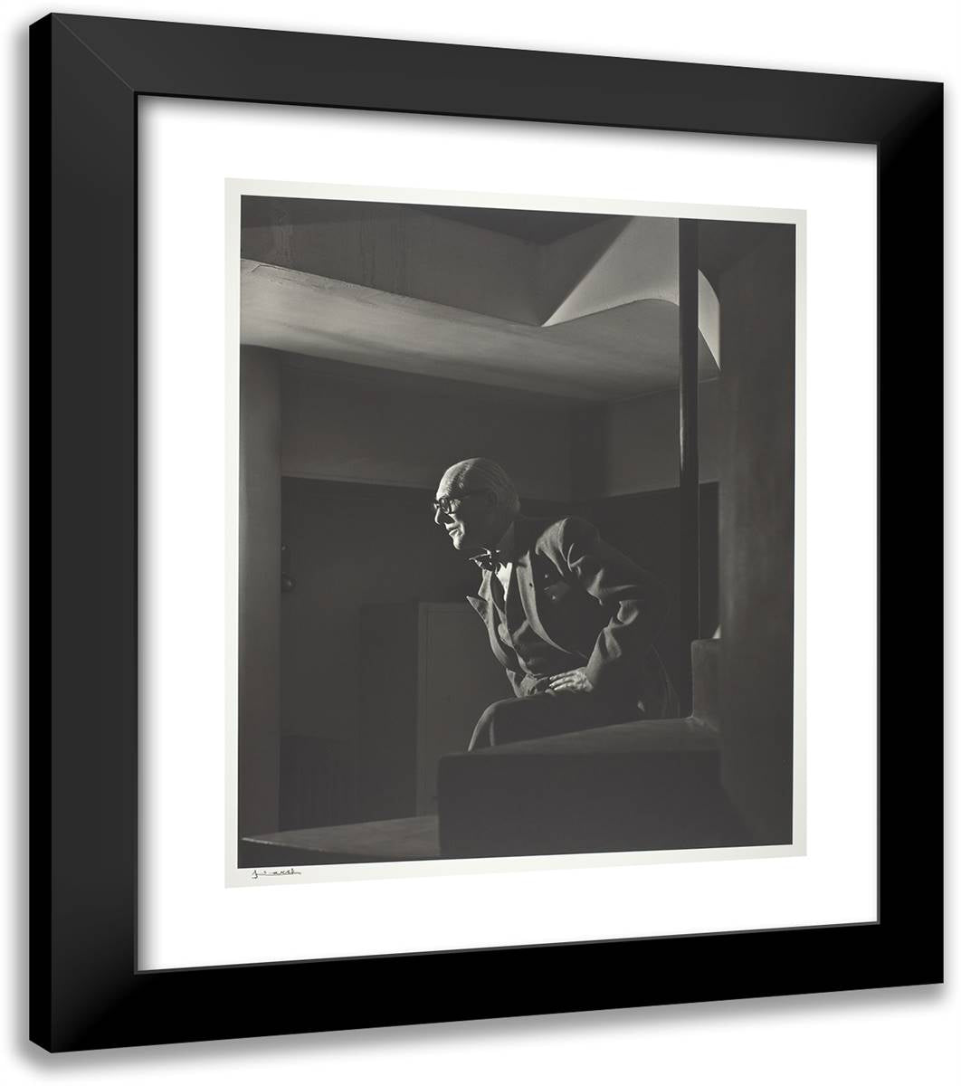 Le Corbusier (Environmental) 20x23 Black Modern Wood Framed Art Print Poster by Karsh, Yousuf