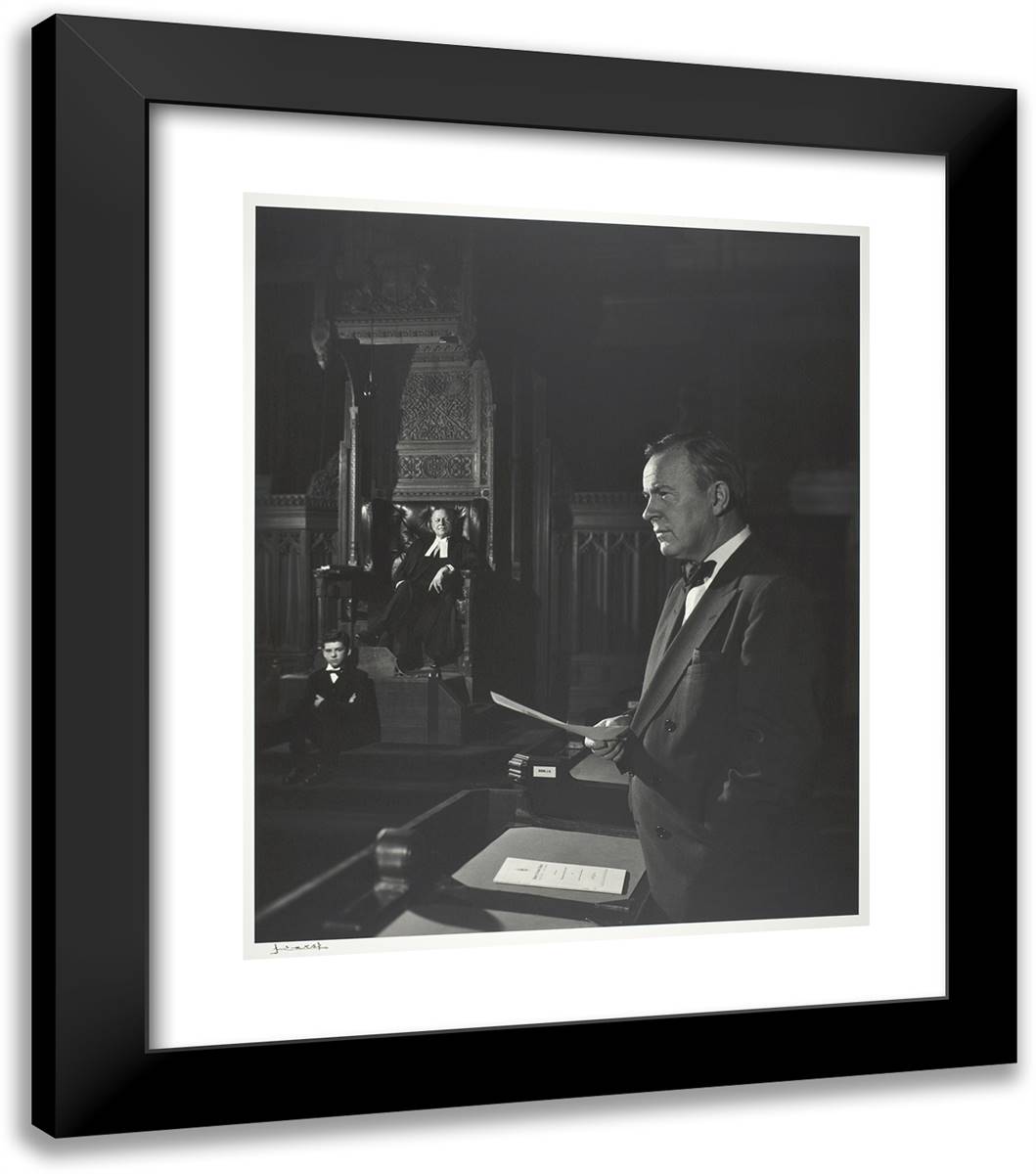 Lester Pearson 20x23 Black Modern Wood Framed Art Print Poster by Karsh, Yousuf
