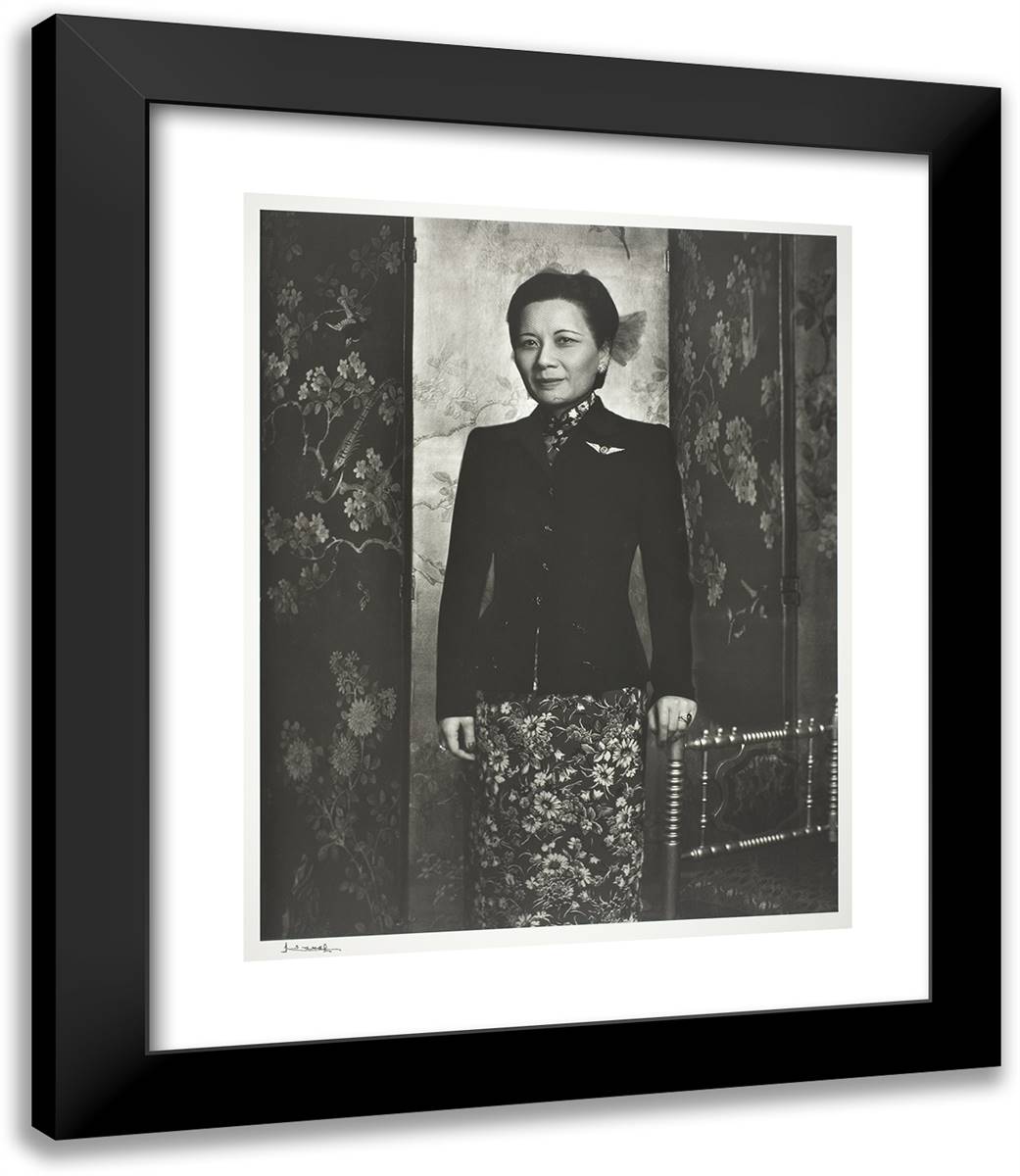 Madame Chaing Kai-Shek 20x23 Black Modern Wood Framed Art Print Poster by Karsh, Yousuf