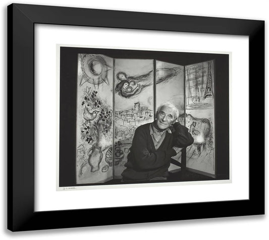 Marc Chagall 22x20 Black Modern Wood Framed Art Print Poster by Karsh, Yousuf