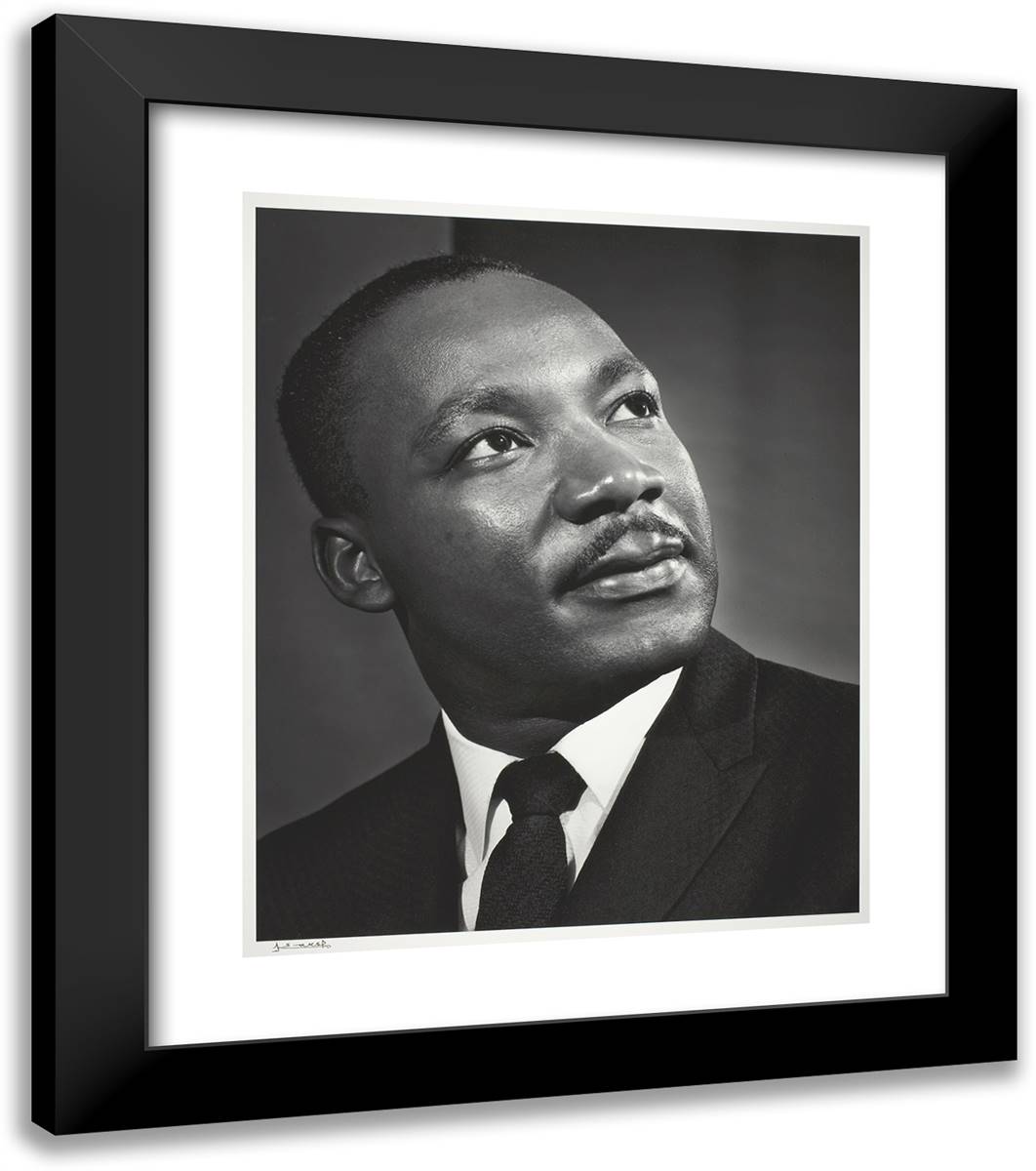 Martin Luther King, Jr. 20x23 Black Modern Wood Framed Art Print Poster by Karsh, Yousuf