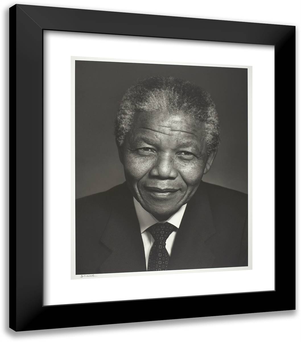 Nelson Mandela 20x23 Black Modern Wood Framed Art Print Poster by Karsh, Yousuf