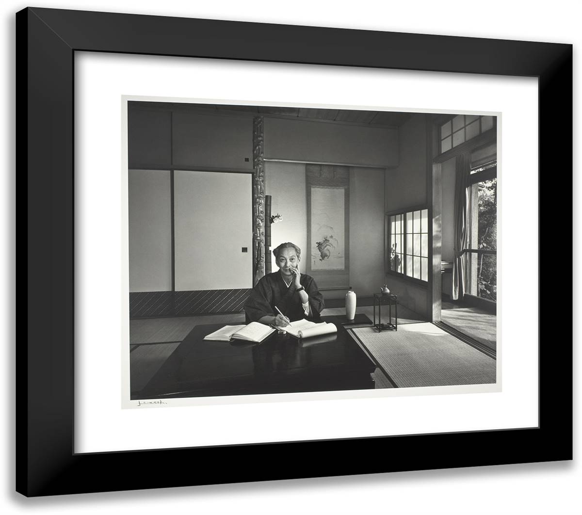 Shin-Ichiro Tomonaga 23x20 Black Modern Wood Framed Art Print Poster by Karsh, Yousuf