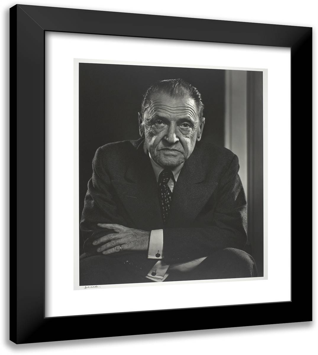 Somerset Maugham 20x23 Black Modern Wood Framed Art Print Poster by Karsh, Yousuf