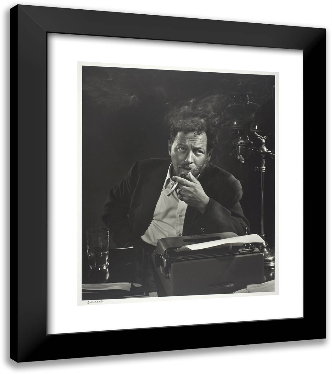 Tennessee Williams 20x23 Black Modern Wood Framed Art Print Poster by Karsh, Yousuf