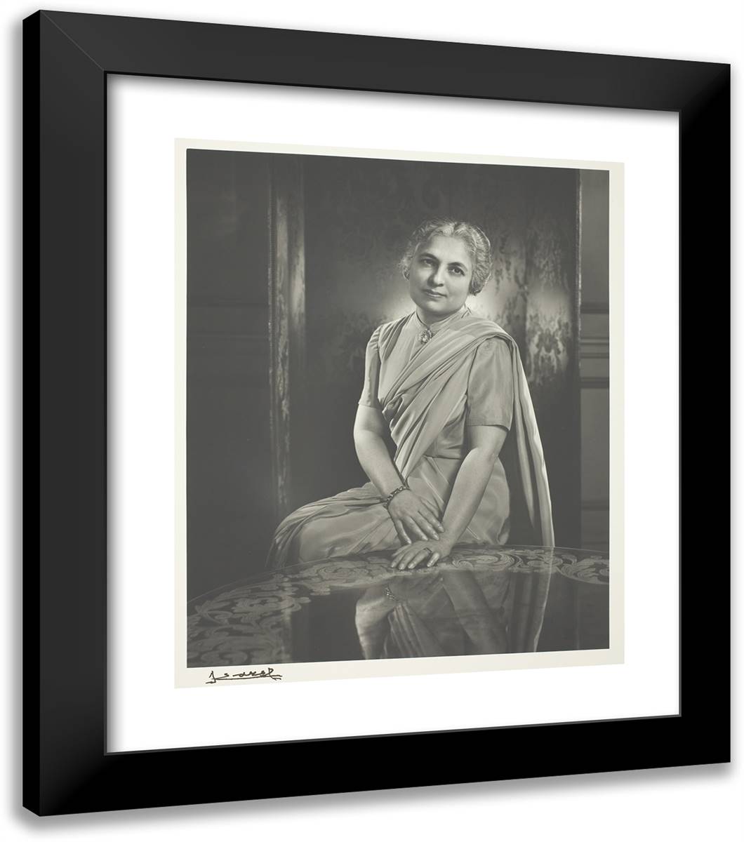 Vivaya Pandit 20x23 Black Modern Wood Framed Art Print Poster by Karsh, Yousuf