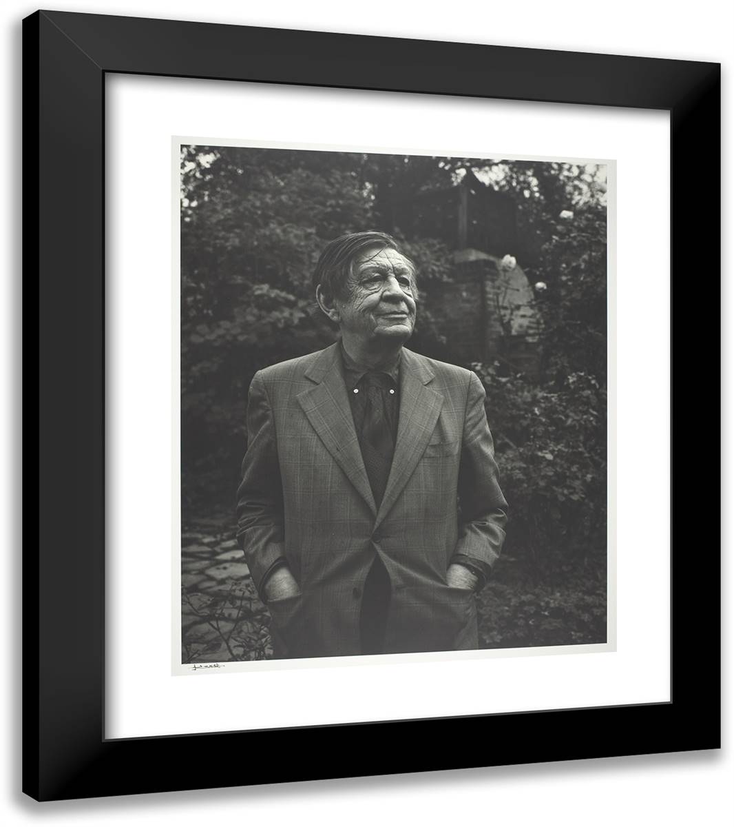 W. H. Auden 20x23 Black Modern Wood Framed Art Print Poster by Karsh, Yousuf