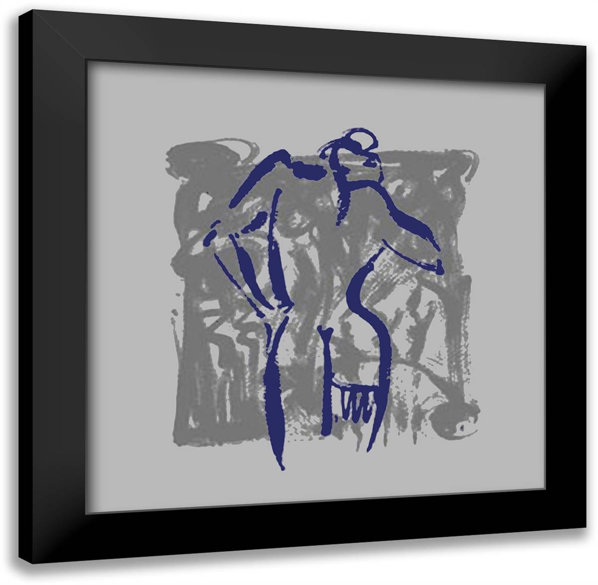 Body Language VIII (silver) 16x16 Black Modern Wood Framed Art Print Poster by Gockel, Alfred