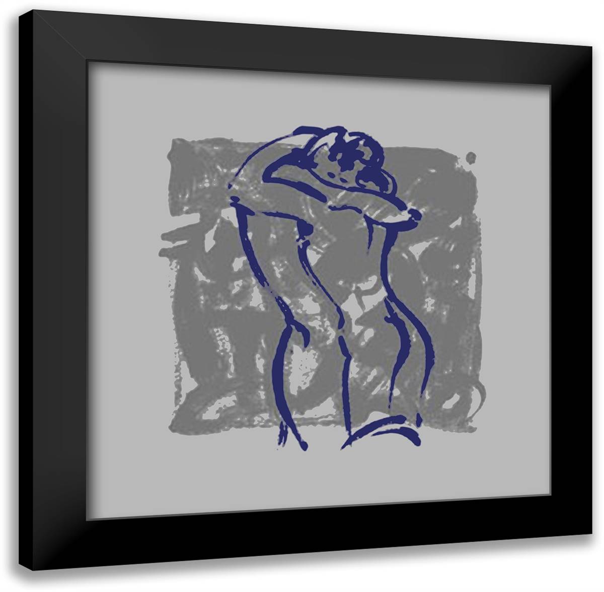 Body Language IX (silver) 16x16 Black Modern Wood Framed Art Print Poster by Gockel, Alfred