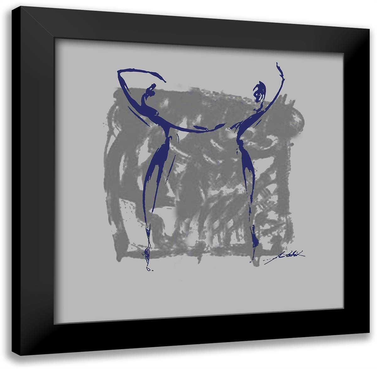 Body Language XII (silver) 16x16 Black Modern Wood Framed Art Print Poster by Gockel, Alfred