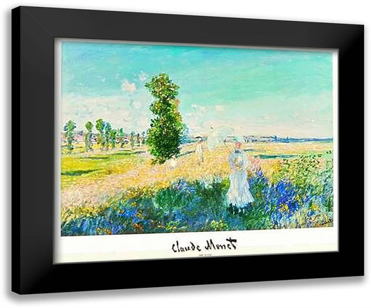 The Walk 36x28 Black Modern Wood Framed Art Print Poster by Monet, Claude