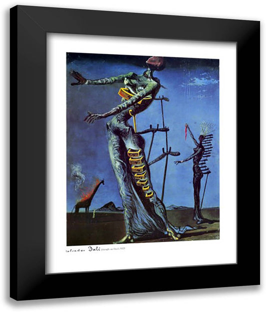 Burning Giraffe, c.1937 28x36 Black Modern Wood Framed Art Print Poster by Dali, Salvador