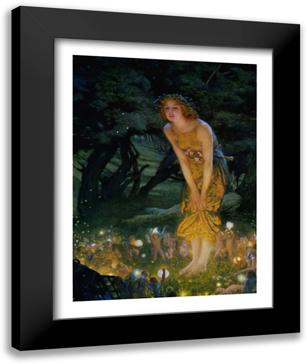 Midsummer Eve, c.1908 28x36 Black Modern Wood Framed Art Print Poster by Hughes, Edward Robert