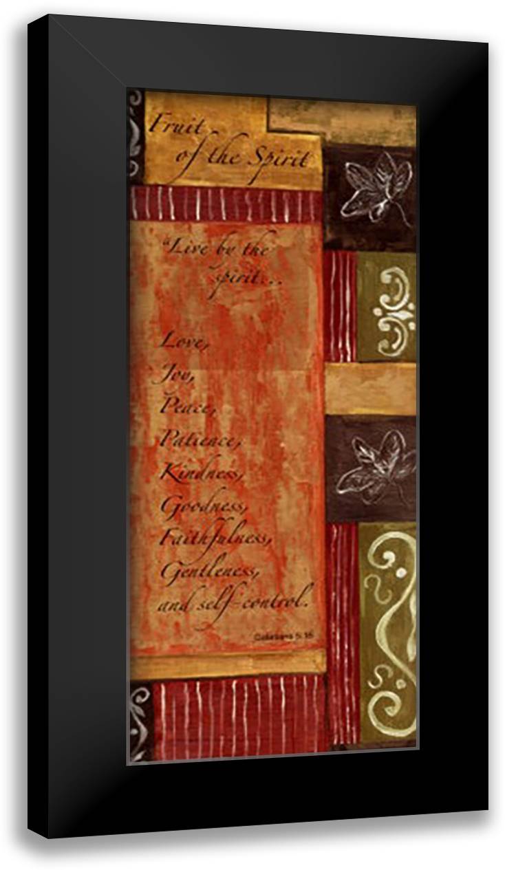 Words to Live By, Decor...Fruit of the Spirit (Panel) 12x24 Black Modern Wood Framed Art Print Poster by DeWitt, Debbie