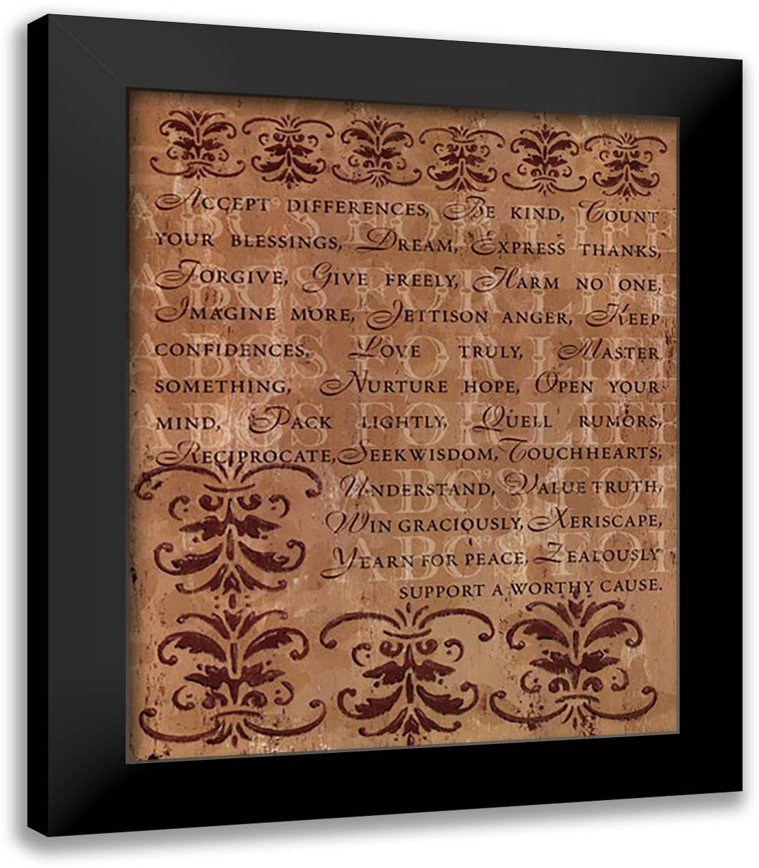 ABC's of Life 15x18 Black Modern Wood Framed Art Print Poster by DeWitt, Debbie