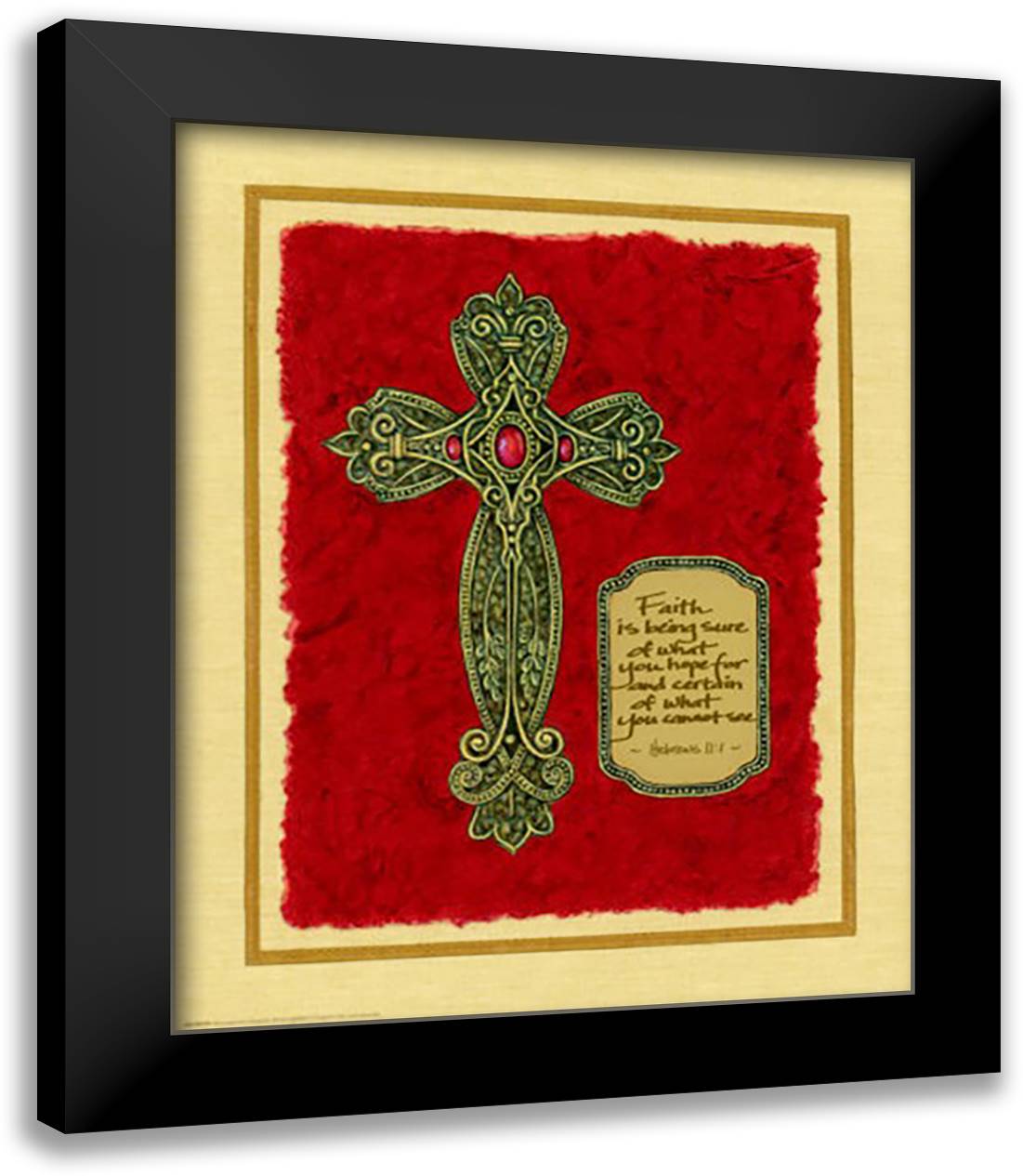 Celtic: Faith Is Being Sure... 15x18 Black Modern Wood Framed Art Print Poster by Kaufman, Judy