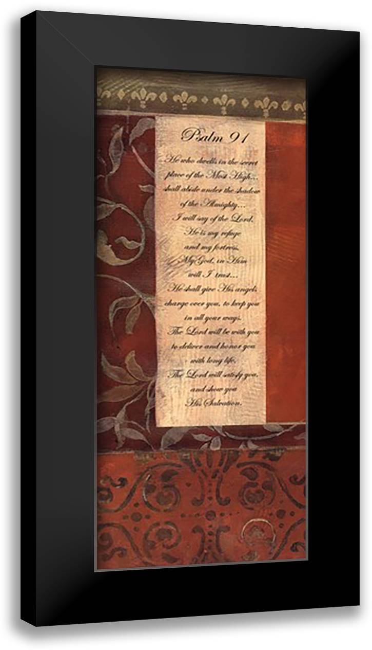 Psalms 91 12x24 Black Modern Wood Framed Art Print Poster by Haynes, Smith