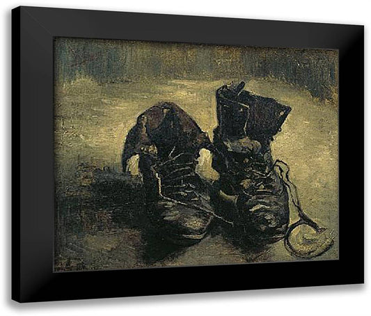 Boots with Laces, Paris 1886 20x16 Black Modern Wood Framed Art Print Poster by Van Gogh, Vincent
