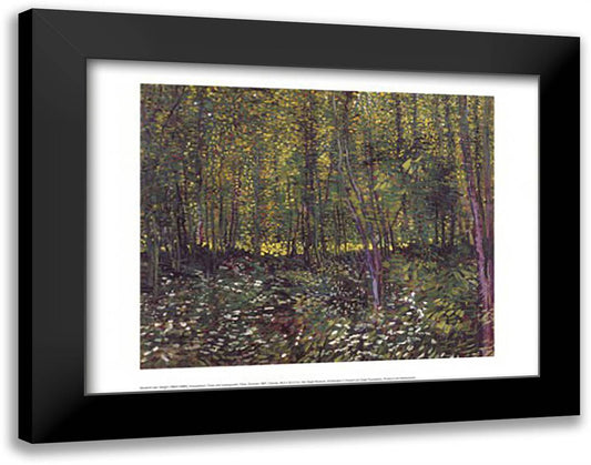 Trees And Undergrowth, Paris, Summer 1887 20x16 Black Modern Wood Framed Art Print Poster by Van Gogh, Vincent
