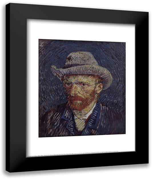 Self Portrait 16x20 Black Modern Wood Framed Art Print Poster by Van Gogh, Vincent