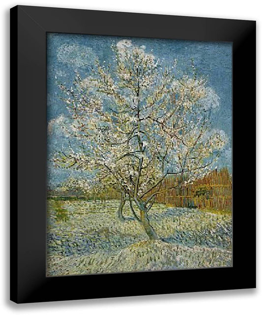 Pink Peach Tree, Arles 4/1888 16x20 Black Modern Wood Framed Art Print Poster by Van Gogh, Vincent