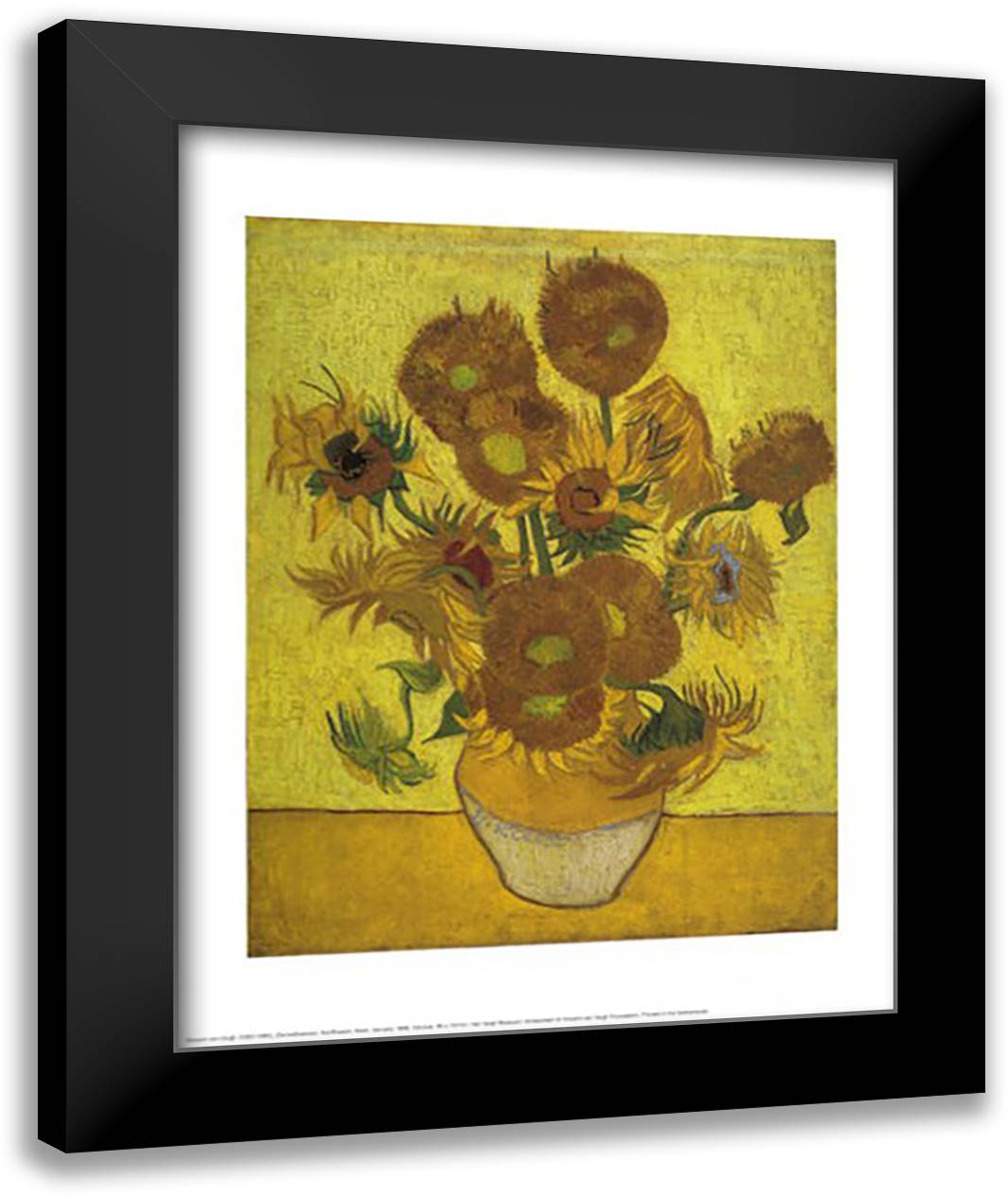 Sunflowers, Arles 1/1889 16x20 Black Modern Wood Framed Art Print Poster by Van Gogh, Vincent