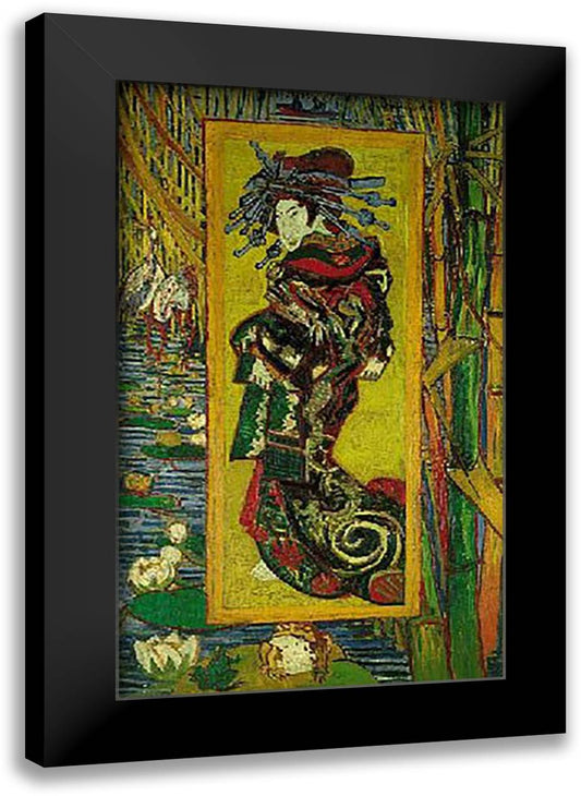 The Courtesan (After Eisen), Summer/Autumn 1887 21x29 Black Modern Wood Framed Art Print Poster by Van Gogh, Vincent