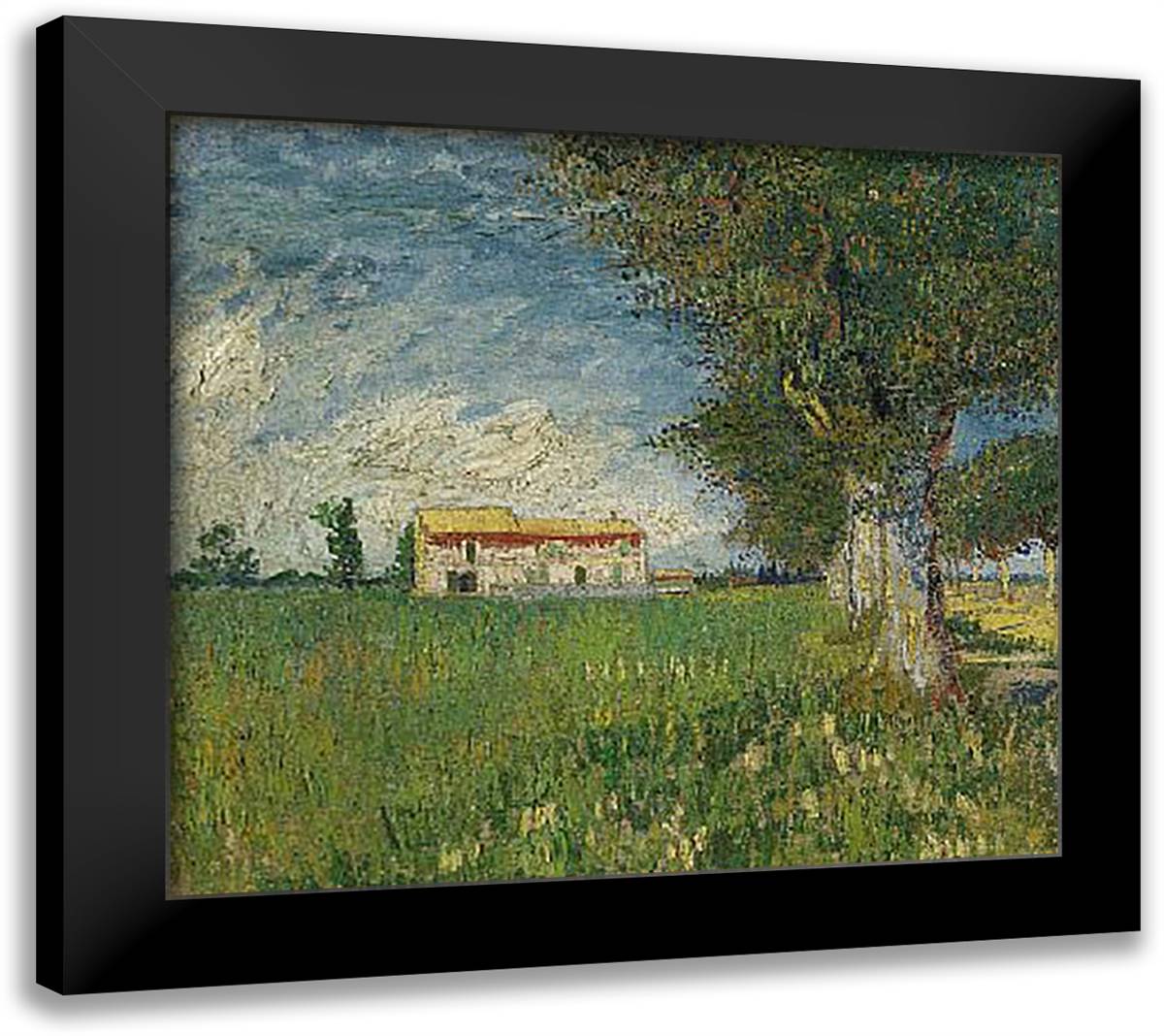The Farm, Auvers 1890 23x20 Black Modern Wood Framed Art Print Poster by Van Gogh, Vincent