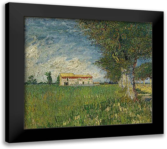 The Farm, Auvers 1890 23x20 Black Modern Wood Framed Art Print Poster by Van Gogh, Vincent