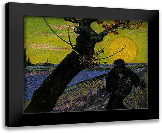 Sower 24x20 Black Modern Wood Framed Art Print Poster by Van Gogh, Vincent