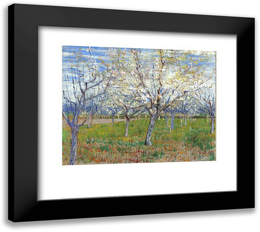 The Pink Orchard 1888 31x28 Black Modern Wood Framed Art Print Poster by Van Gogh, Vincent