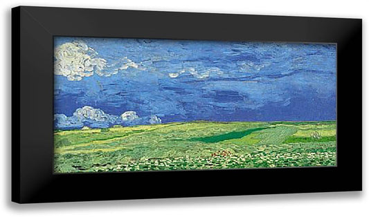 Wheatfields Under Thunder Clouds, Auvers 1890 40x28 Black Modern Wood Framed Art Print Poster by Van Gogh, Vincent