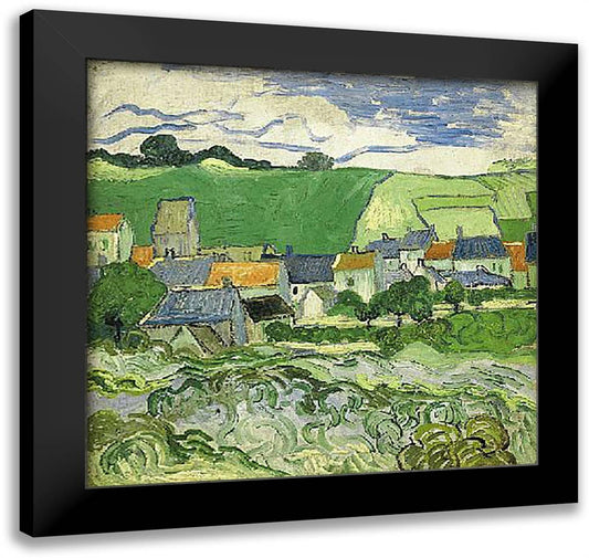 View On Auvers, 1890 32x28 Black Modern Wood Framed Art Print Poster by Van Gogh, Vincent