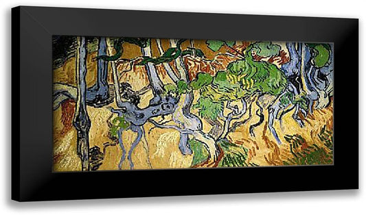Roots And Tree Trunks, Auvers 1890 40x28 Black Modern Wood Framed Art Print Poster by Van Gogh, Vincent