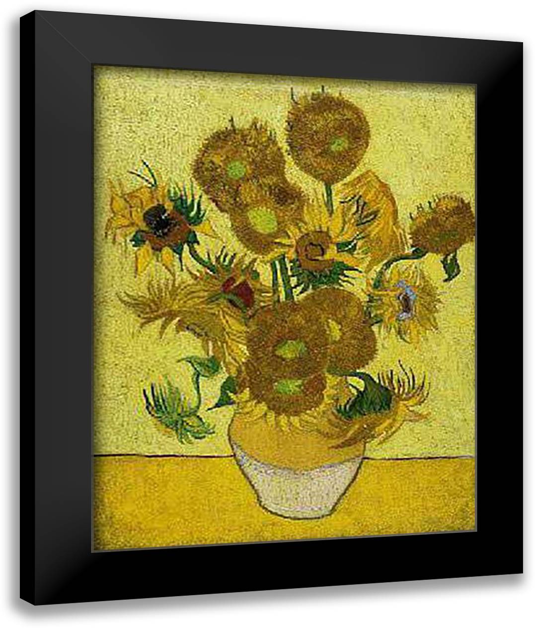 Sunflowers Arles 28x40 Black Modern Wood Framed Art Print Poster by Van Gogh, Vincent