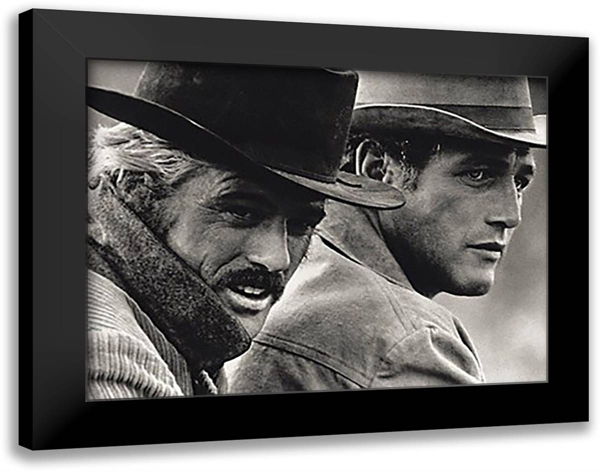 Robert Redford and Paul Newman 36x28 Black Modern Wood Framed Art Print Poster