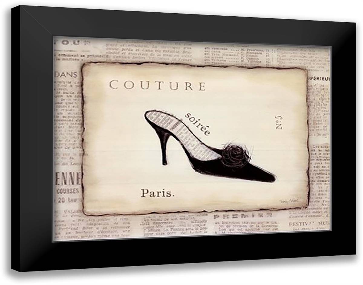 Couture 20x16 Black Modern Wood Framed Art Print Poster by Adams, Emily