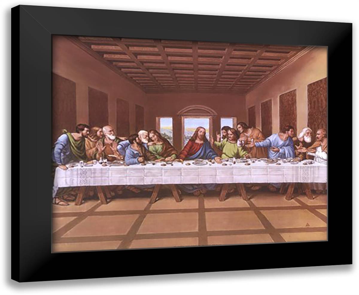 Last Supper 24x20 Black Modern Wood Framed Art Print Poster by Tobey