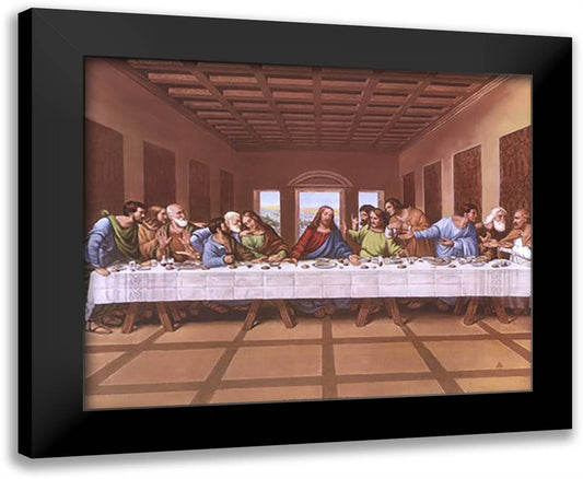 Last Supper 24x20 Black Modern Wood Framed Art Print Poster by Tobey