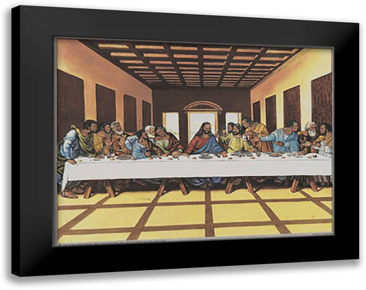 Black Last Supper 12x10 Black Modern Wood Framed Art Print Poster by Tobey