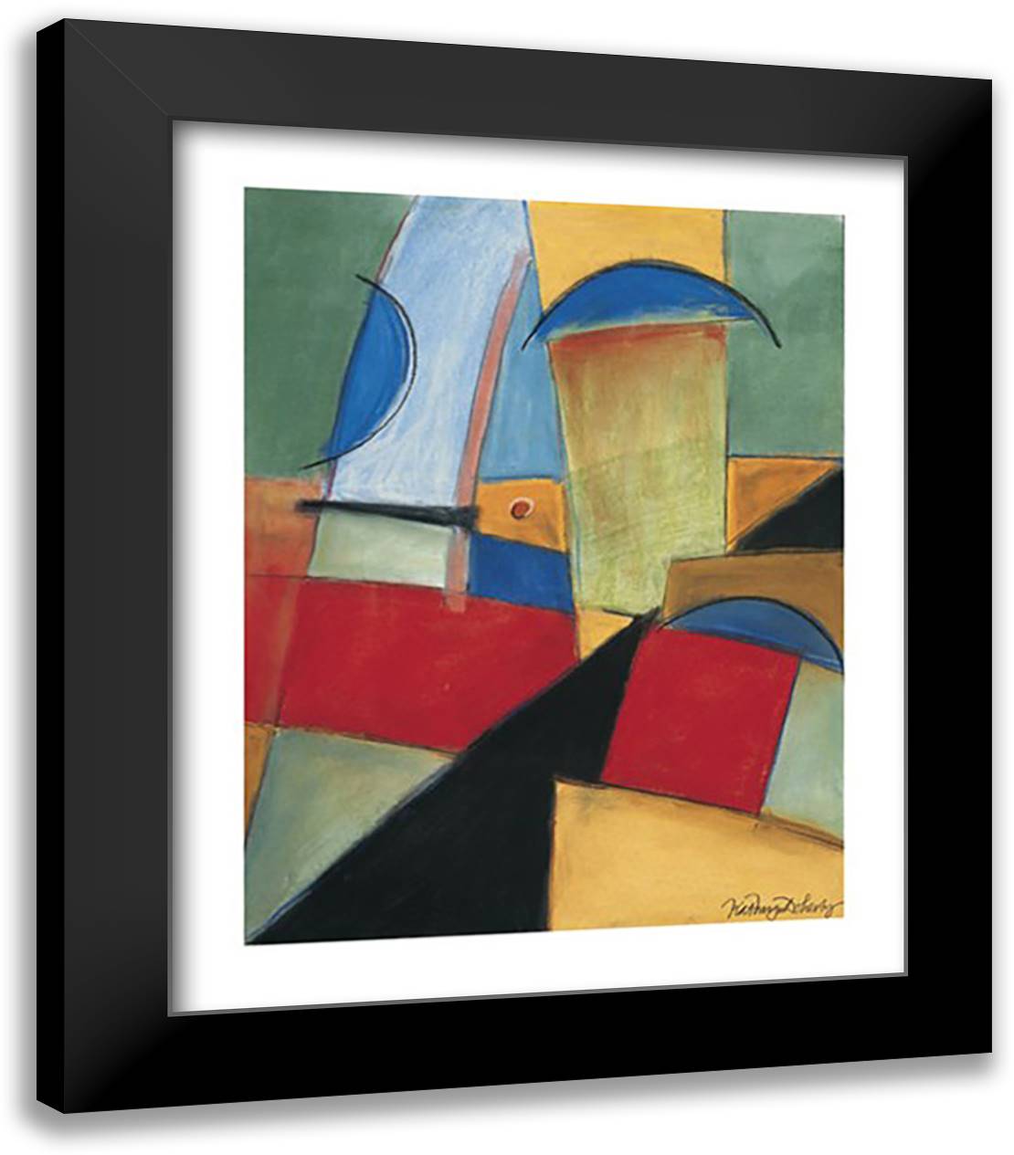 Colorful Abstract I 22x28 Black Modern Wood Framed Art Print Poster by Doherty, Kathryn