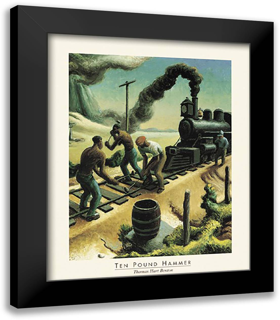 Ten Pound Hammer 12x14 Black Modern Wood Framed Art Print Poster by Benton, Thomas Hart