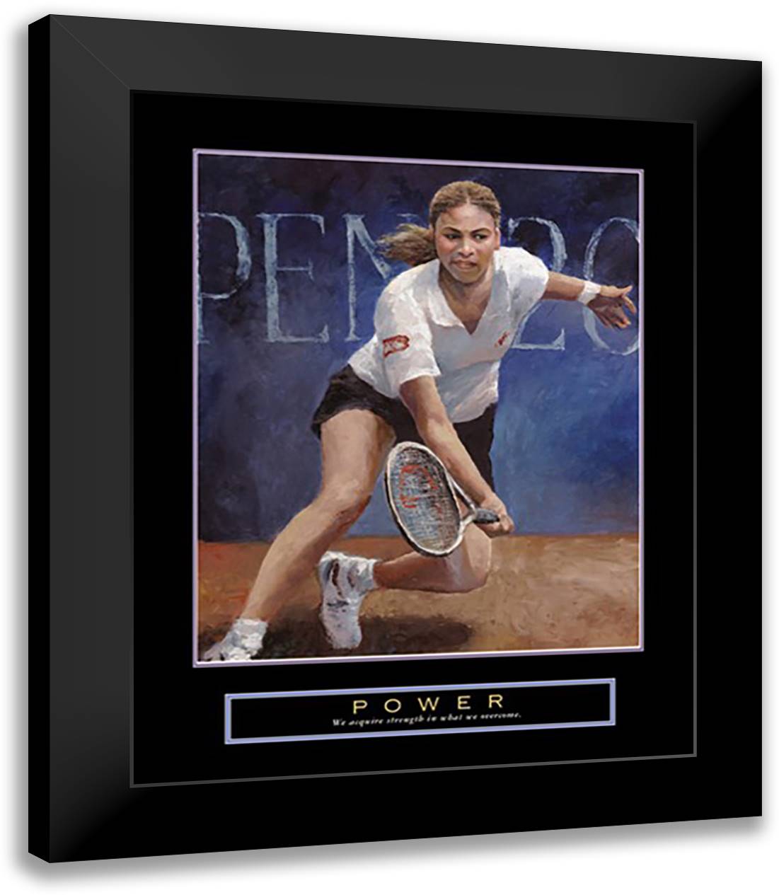 Power - Tennis Player 26x32 Black Modern Wood Framed Art Print Poster by Chiu, T.C.