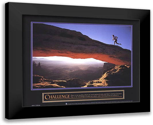 Challenge-Runner 14x12 Black Modern Wood Framed Art Print Poster