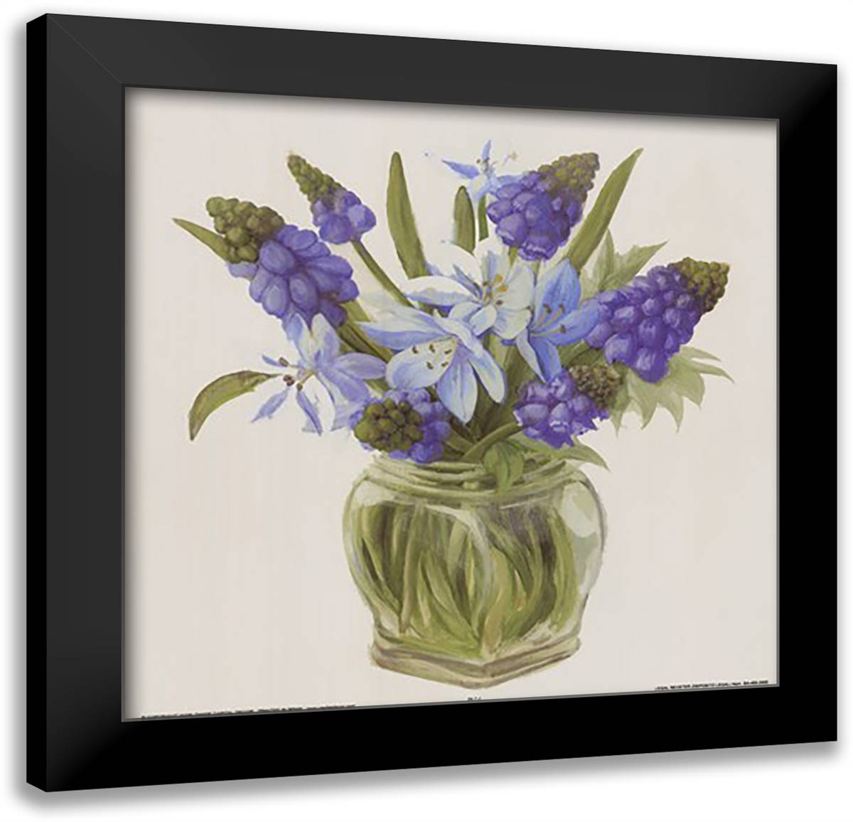 Purple Flowers 12x12 Black Modern Wood Framed Art Print Poster by Klein, Stela