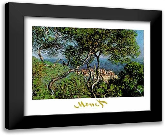 Landscape At Bordighera 32x24 Black Modern Wood Framed Art Print Poster by Monet, Claude