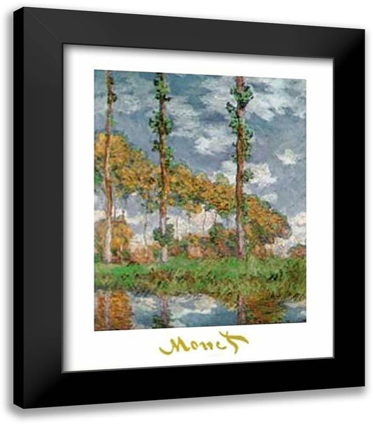 Poplars At Giverny 24x32 Black Modern Wood Framed Art Print Poster by Monet, Claude
