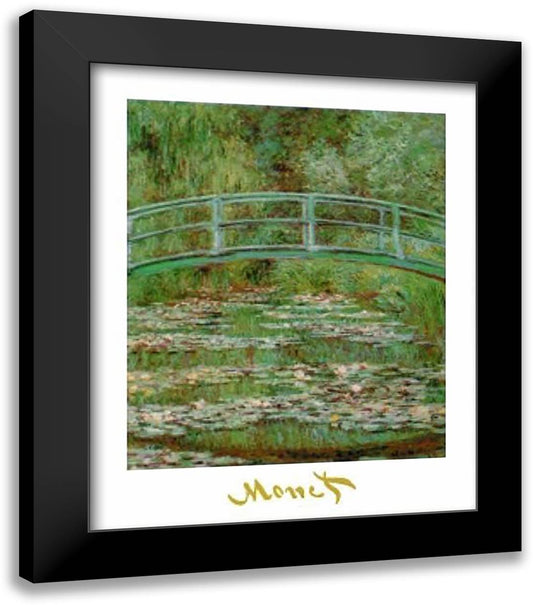 Water-Lily Pond and the Japanis Bridge 28x35 Black Modern Wood Framed Art Print Poster by Monet, Claude