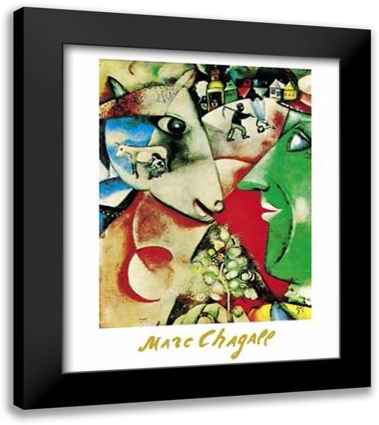 I and the Village 28x35 Black Modern Wood Framed Art Print Poster by Chagall, Marc