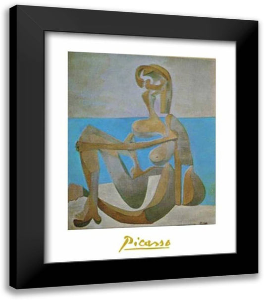 Baigneuse Assise Au Bord De La Mer 28x35 Black Modern Wood Framed Art Print Poster by Picasso, Pablo